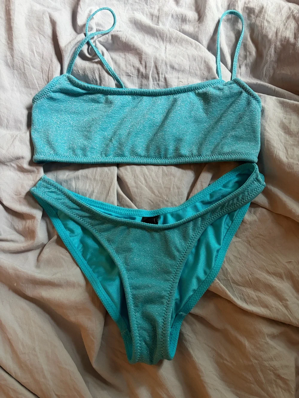 triangl swimwear Teal Sparkle Bandeau Bikini Set